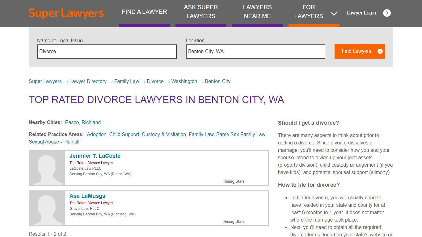 Best Benton City, WA Divorce Attorneys | Super Lawyers